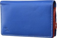 Image of STARHIDE Ladies RFID Soft Real Leather Compact Wallet Coin ID Purse Multi Colour