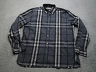 Burberry Brit Shirt Mens XXL Gray Nova Check Plaid Button Up Long Sleeve Dress