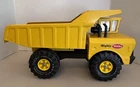 Vintage Mighty Tonka Large Yellow Pressed Steel Dump Truck XMB-975 Tires 1970's