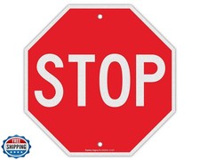 Stop Sign, Street Slow Warning Reflective Signs, 12 x 12 Inches O