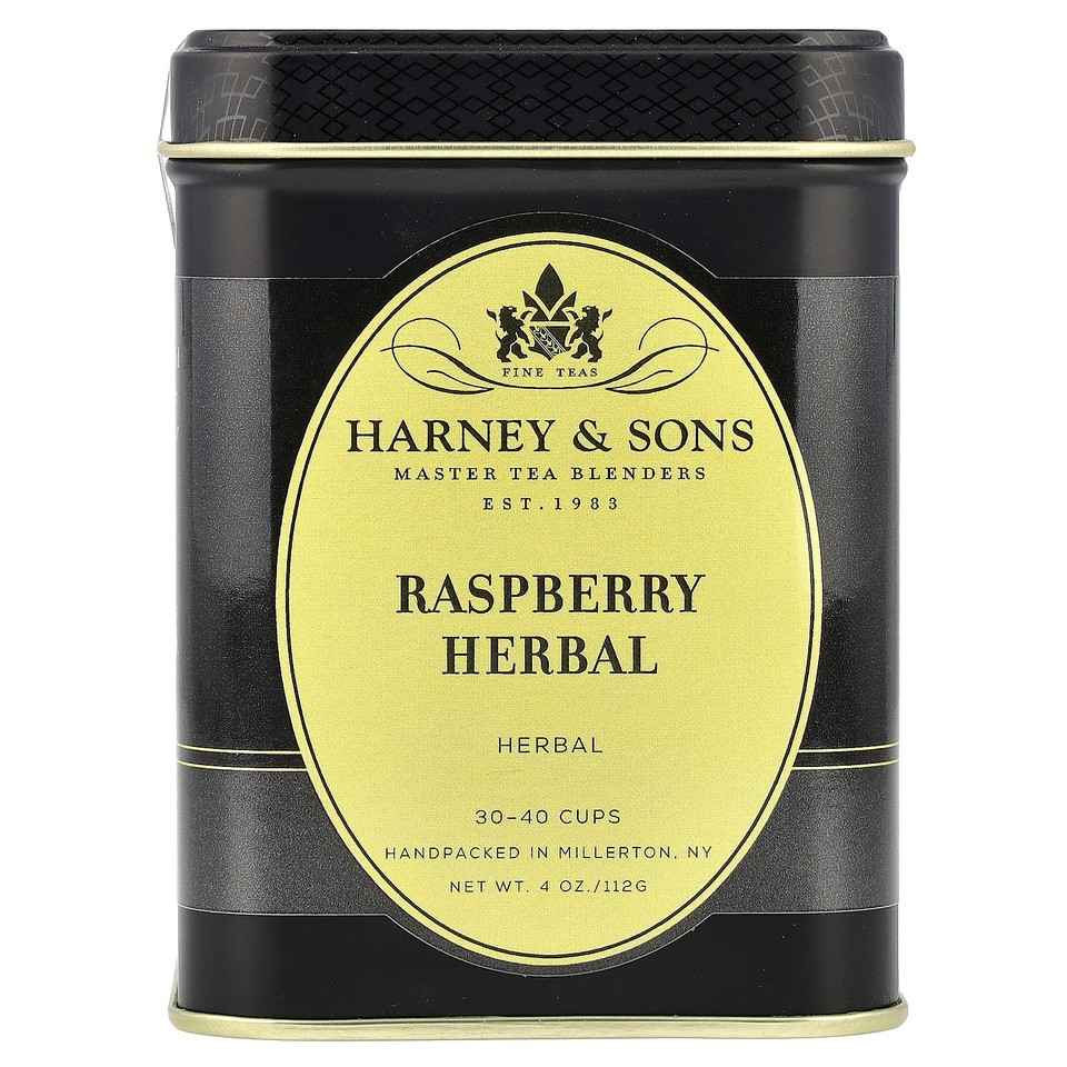 Harney  Sons Raspberry Herbal Tea Caffeine Free 4 oz Caffeine-Free & Decaf,