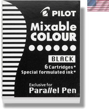 Mixable Black Ink Refills for Parallel Pens - 6 Count for Creative Projects