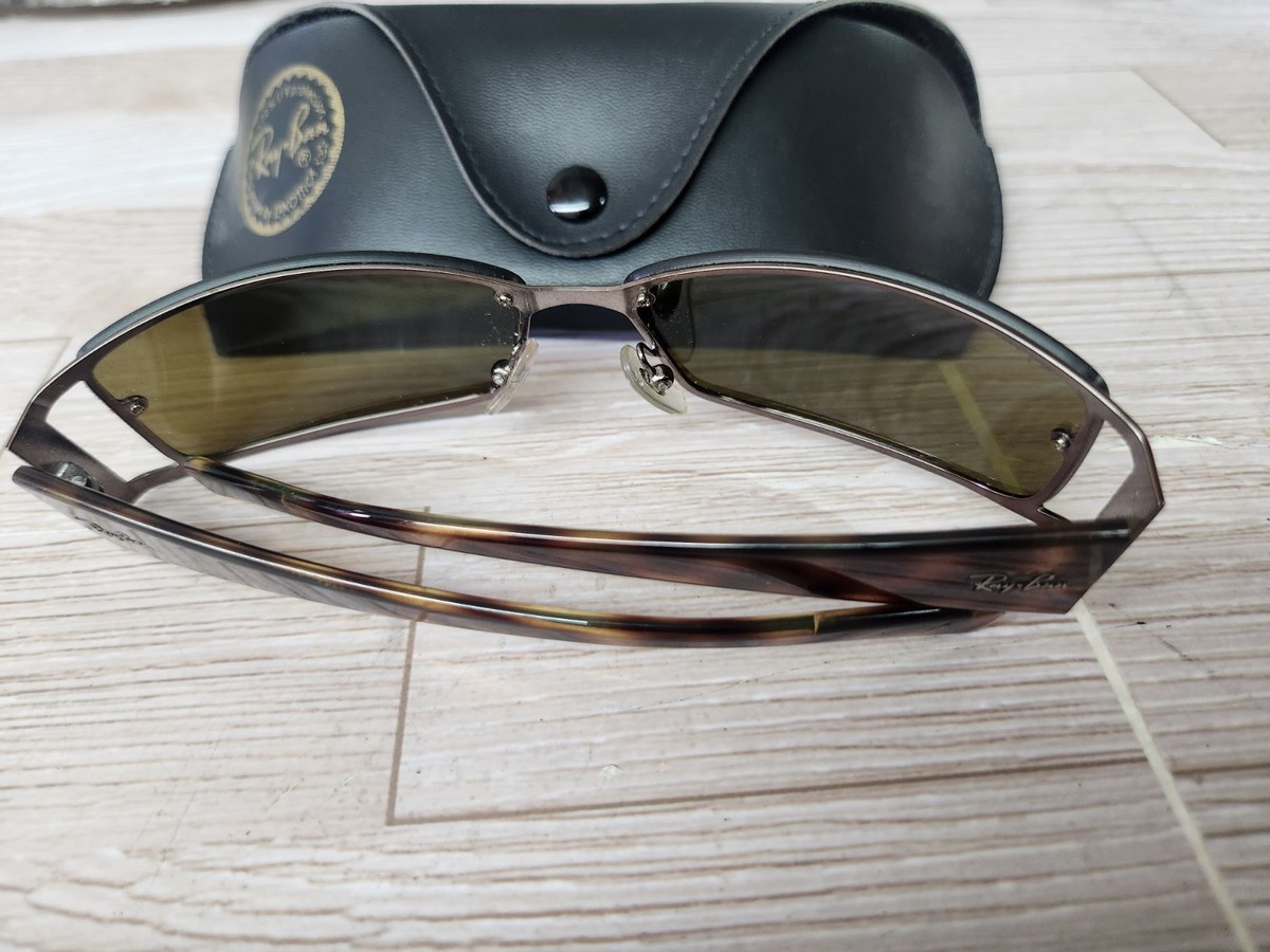 RAY BAN RB3394 014/73 62[]13mm 3N OLIVE BROWN LENS SLEEK WRAP SUNGLASSES w/CASE Ray-Ban Sunglasses RB3394 014/73 62 13 3N Havana Tortoise  main image 4