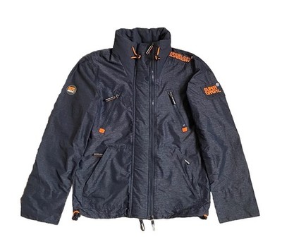 Superdry Japan Engineered Wind Attacker Jacket Ripstop Navy Blue Gray Men Medium