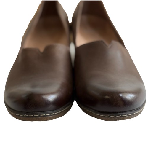 Dansko Liliana Clog Slip On Shoe Women 38 EU 7.5 Brown Leather Hidden Wedge Heel - Picture 3 of 10