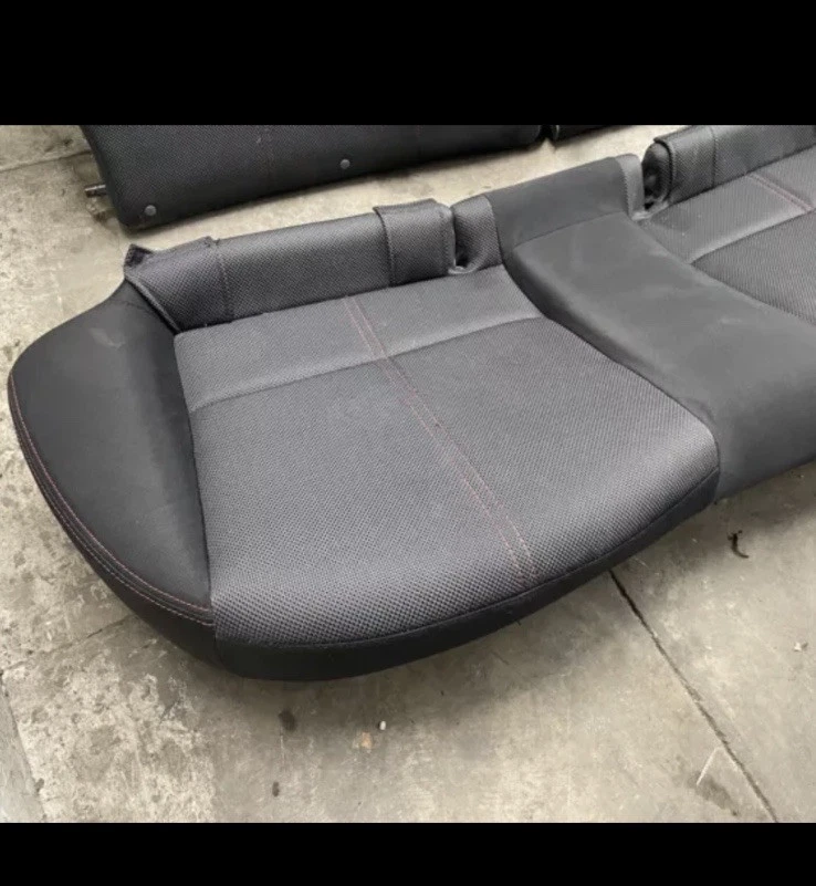 2008-2014 SUBARU WRX HATCH REAR SEATS UPPER & LOWER SET BLACK/RED STICH 📸 - Image 3 of 4