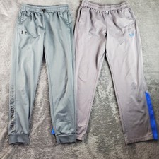 Under Armour Pants Boys L Gray Brawler 2.0 Tapered Athletic 1361711 Lot Of 2