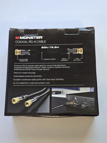 Monster Coax Cable 50ft Coaxial RG-6 Cable - Picture 2 of 3