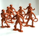 Lots of 7 Vintage 1964 Louis Marx & Co. Cowboys  and Lawmen 6" Plastic Figures