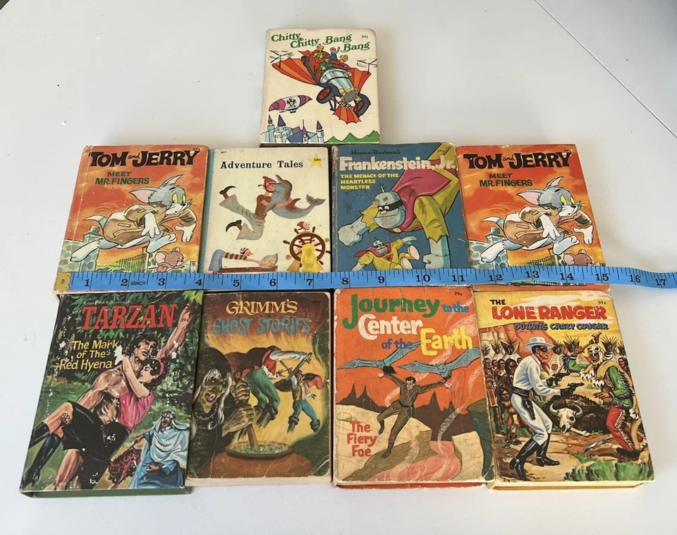 Vtg Little Big Book Lot of 9 Chunky Mini Books 1960s Lone Ranger Frankenstein… Foto 3 de 4