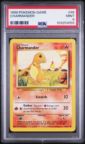 Charmander #46/102 Base Set 1999 PSA9