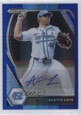 2021 Panini Prizm Draft Picks Blue & Carolina Hyper Austin Love #PDP90 Auto 04tw