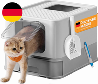 Feandrea Katzenklo, Katzentoilette, Mit Deckel, Ausziehbares Tablett, Schaufel,