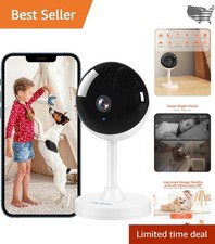 Indoor 2K Baby Monitor with Motion Detection, Night Vision Alexa Compatibility