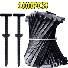 100 PCS Nylon Universal Cable Tie Buckle+Heavy Duty Self-Locking Zip Ties Holder