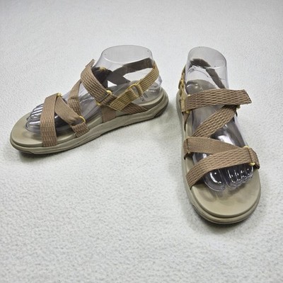 Earth Origins Size 7 Veda Sandals Beige Adjustable Straps Comfort Wheat