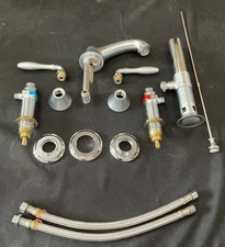 Grohe Bathroom Faucet matte Chrome Widespread W/ Pop-Up Drain 20 800 RR0