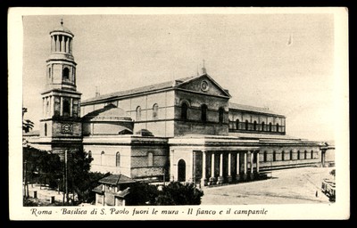 Postcard Roma - Basilica di S. Paolo fuori le mura - Il fianco e il campanile