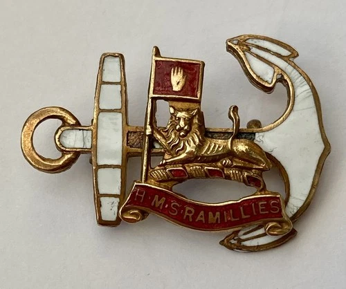 WW1 Royal Navy Anchor Badge HMS Ramillies Sweetheart military