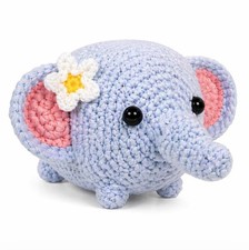 Elephant Crochet Kit for Beginners Amigurumi DIY Set with Video Tutorial