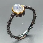 Fine Art jewelry Natural Moonstone Ring 925 Sterling Silver Size 7 /R466297