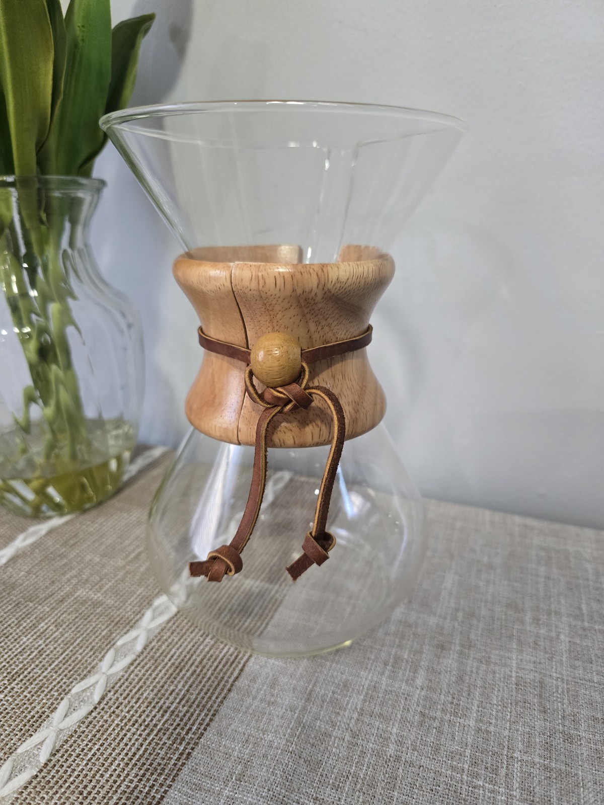 Wood Leather Collar