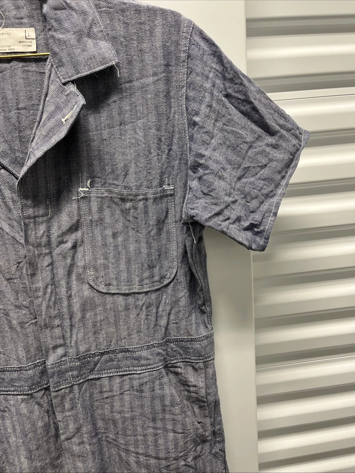 Rare Vintage 70s Red Kap Coveralls Hickory Stripe Denim Railroad Mens 40Reg - Image 4 of 4