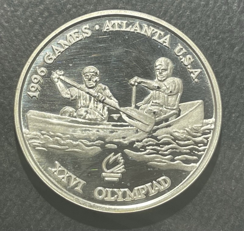 Romania 1996 100 Lei  Silver  Coin: Canoe