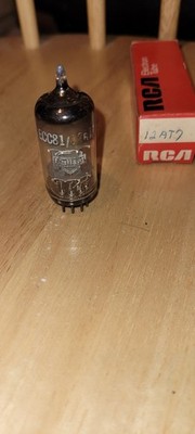 1960 MULLARD ECC81 12AT7 SHIELD LOGO TUBE MICHAM FACTORY TK1 R0B3