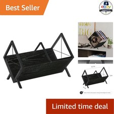 Vinyl Record Holder 80-100 LP Storage Rack Black Retro Style Organizer