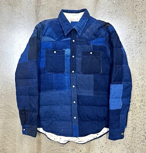 Visvim FW15 ICT Kerchief Down JKT Kofu Made in Japan Indigo Dye Size 3/L Rare - product listing photo