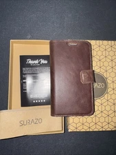 Surazo Prestige Leather Dark Brown iPhone 13 Mini Wallet Folio Case 