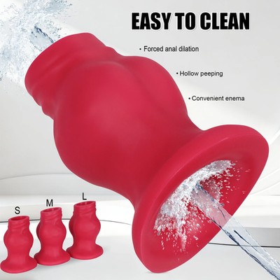 forced anal plug Hollow Huge Anal Butt Plug Suction Cup Big Butt Plug Big Anal Dilator  Dialation