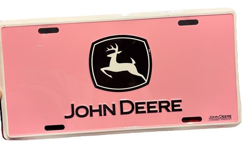 Pink John Deere License Plate