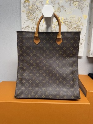 Authentic Louis Vuitton Monogram Sac Plat Tote Bag monogram brown