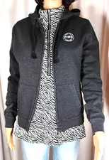 Victoria's Secret Love Pink Womens Small Knit Hoodie Sweatshirt Gray Athleisure