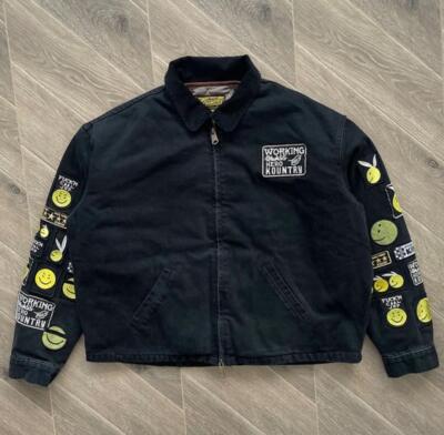 Kapital 14OZ Black DENIM T-BACK DRIZZLER JACKET ANARCHY Kapital 14OZ Black DENIM T-BACK DRIZZLER JACKET ANARCHY