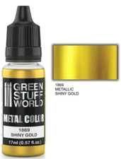 Green Stuff World 17ml Shiny Gold Metallic Airbrush / Brush On Acrylic Paint