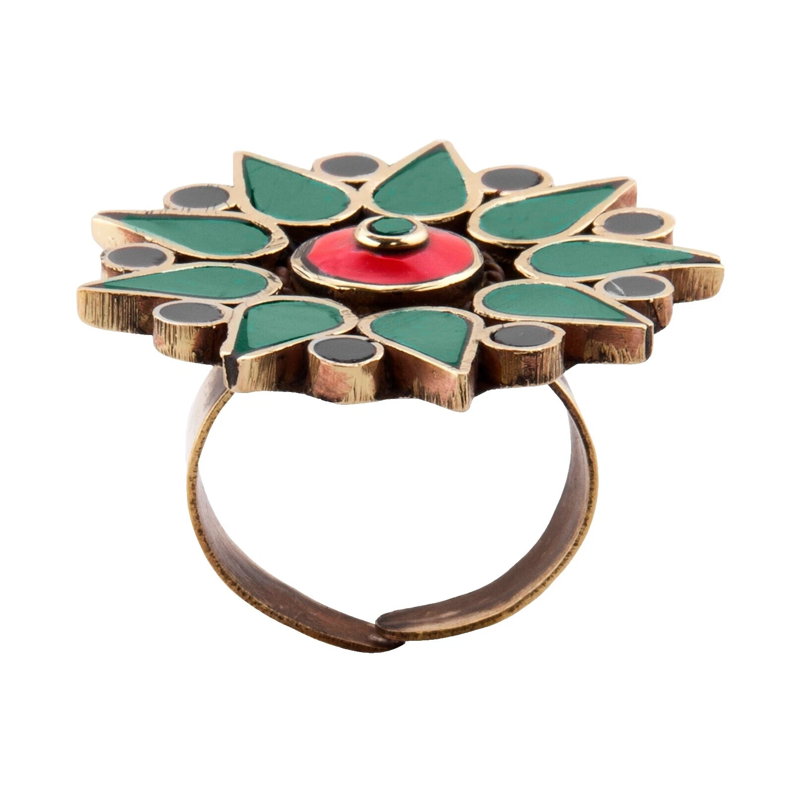 Brass Flowers & Plants Fashion Rings