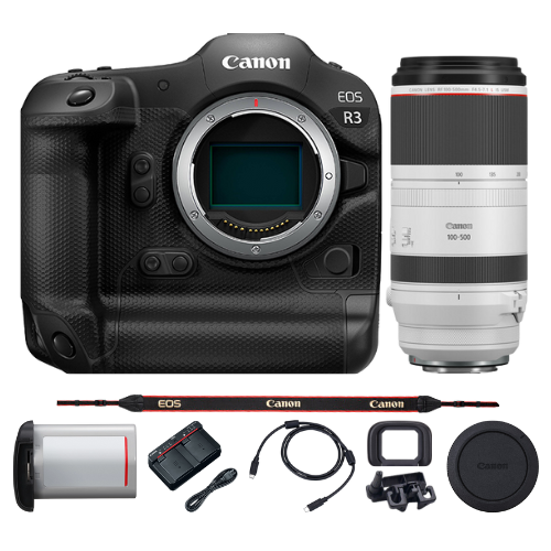 Canon EOS R3 Mirrorless Camera with RF 100500mm IS USM Lens