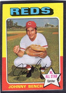 1975 Johnny Bench Topps Baseball Card 260 Cincinnati Reds