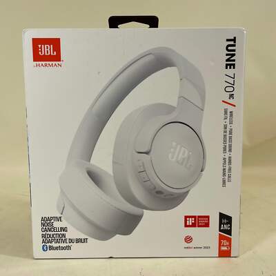 New JBL tune 770 NC Adaptive Active Noise Cancellation White JBLT770NCWHTA