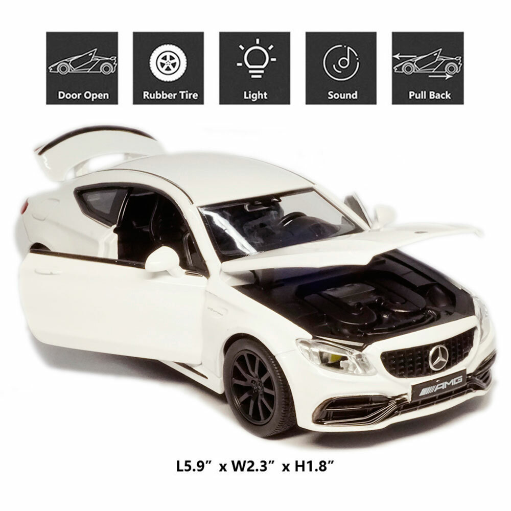 Mercedes-Benz C63 AMG ホワイト ミニカー メルセデスベンツ AMG C63 S 白 1/32 ミニカー Mercedes C63 S AMG