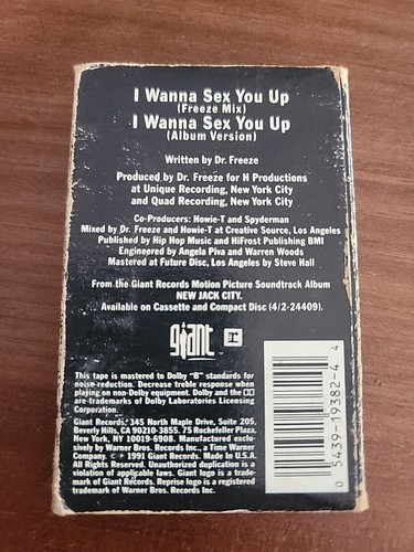 Color Me Badd I Wanna Sex You Up Cassette New Jack City Soundtrack Dr. Freeze YB - Picture 2 of 4