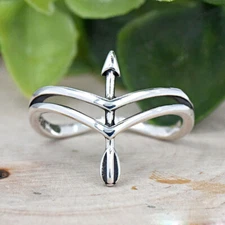 Arrow Bow 925 Solid Silver Rings Handmade Statement Women's Jewelry MR#234
