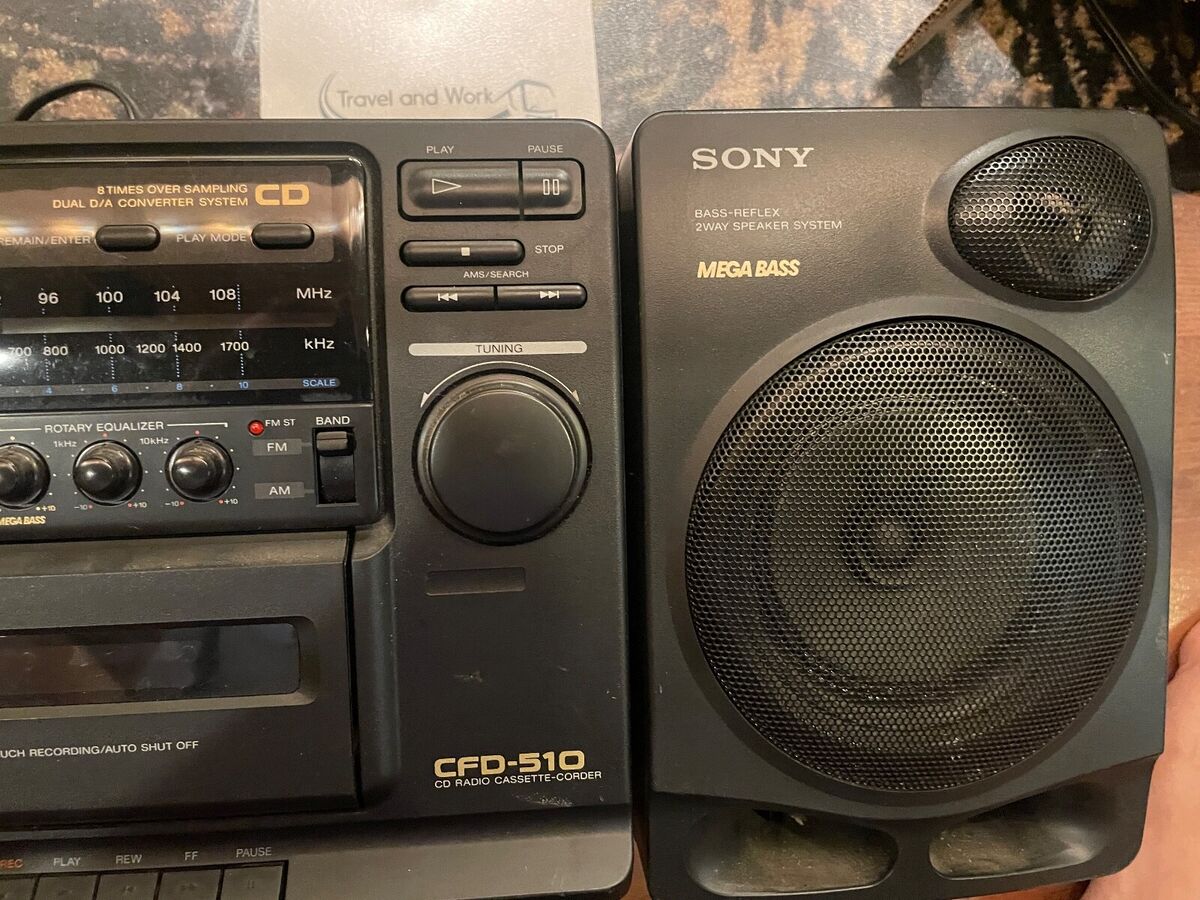 Sony CFD-510 Mega Bass Compact Disc FM AM Radio Working NO Sony CFD-510 Mega Bass Compact Disc FM AM Radio Working NO