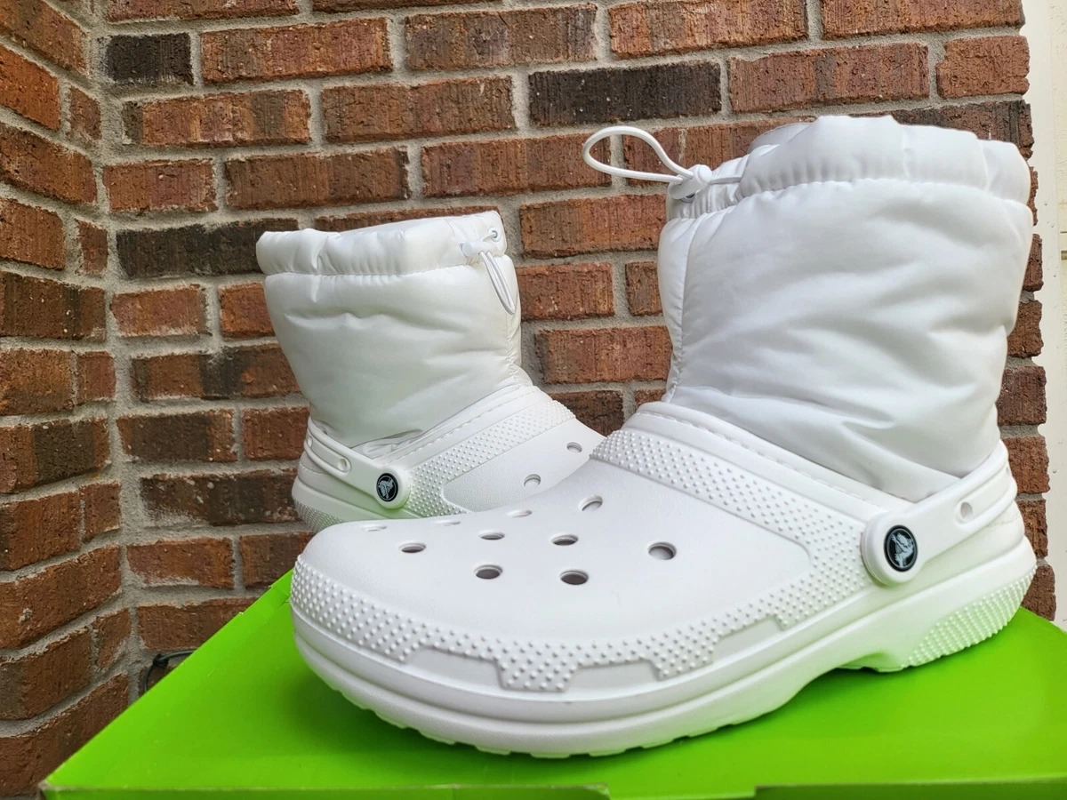 White classic lined crocs sale