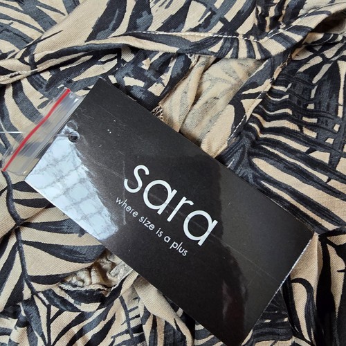 New Sara Womens Tunic Top Plus Size 14 Beih=ge Grey Black Stretch Knit - Picture 13 of 15