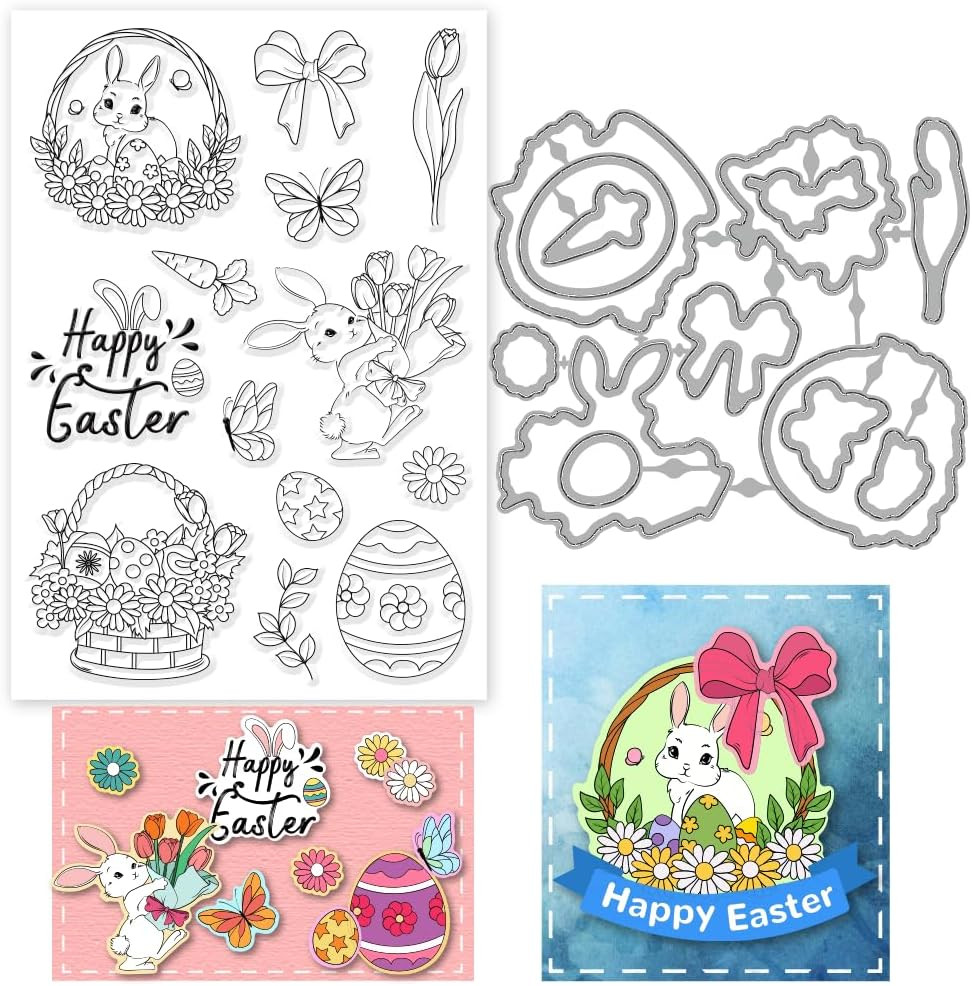 Frohe Ostern Durchsichtige Stempel Und Stanzformen Hase Metall-Stanzform Osterei