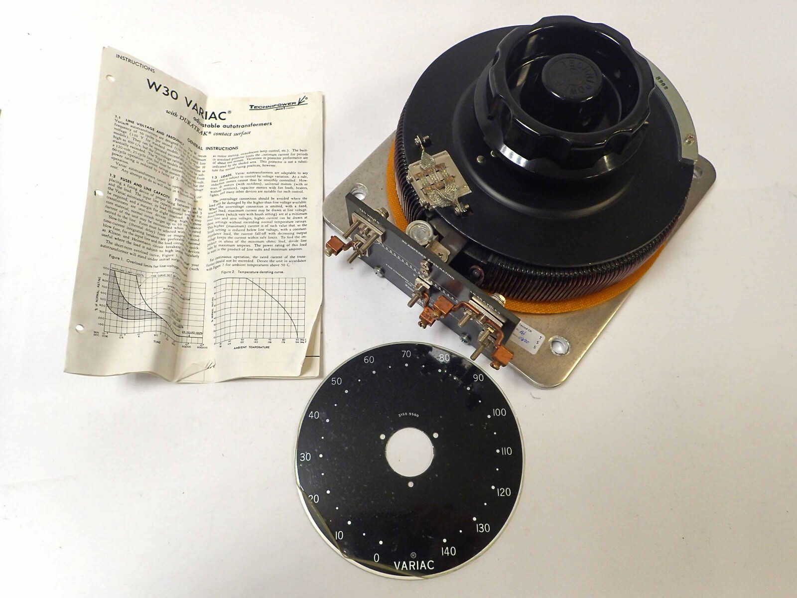 TECHNIPOWER TYPE W30 VARIAC VARIABLE AUTO TRANSFORMER 120V 30A TESTED ...